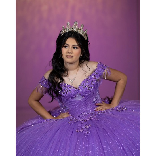 Ball Gown Purple Quinceanera Dresses Ruffled Vestidos De 15 Anos Chandelier Sleeve Sweet 15 Gowns